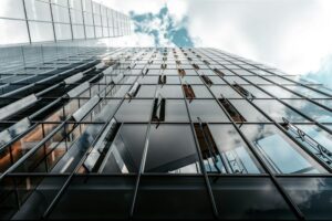 Modern glass office building