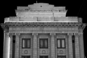 Classical building facade with columns